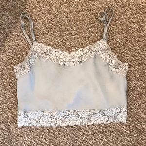 Brandy Melville lace satin crop top